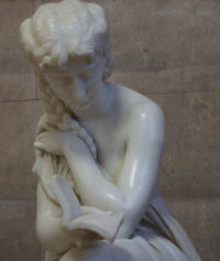 Delicate hand cleaning of the marble surface at the workshop